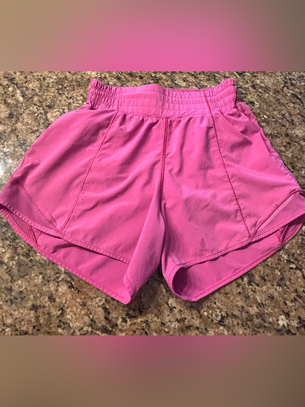lululemon athletica Hot Pink Running Shorts with Elastic Waist